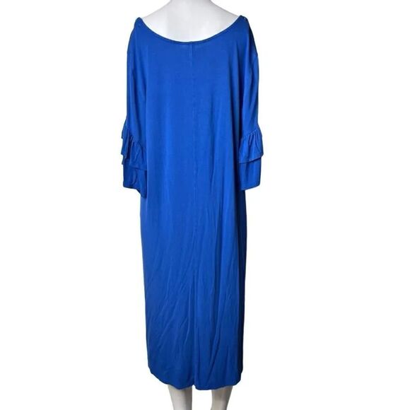Lane Bryant Ruffle Sleeve Dress Blue Size 14/16 - Picture 3 of 4